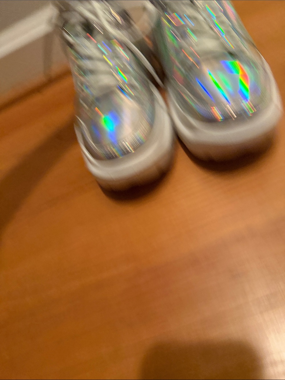 Women's Holographic Platform Sneakers in Silver - Picture 5 of 5